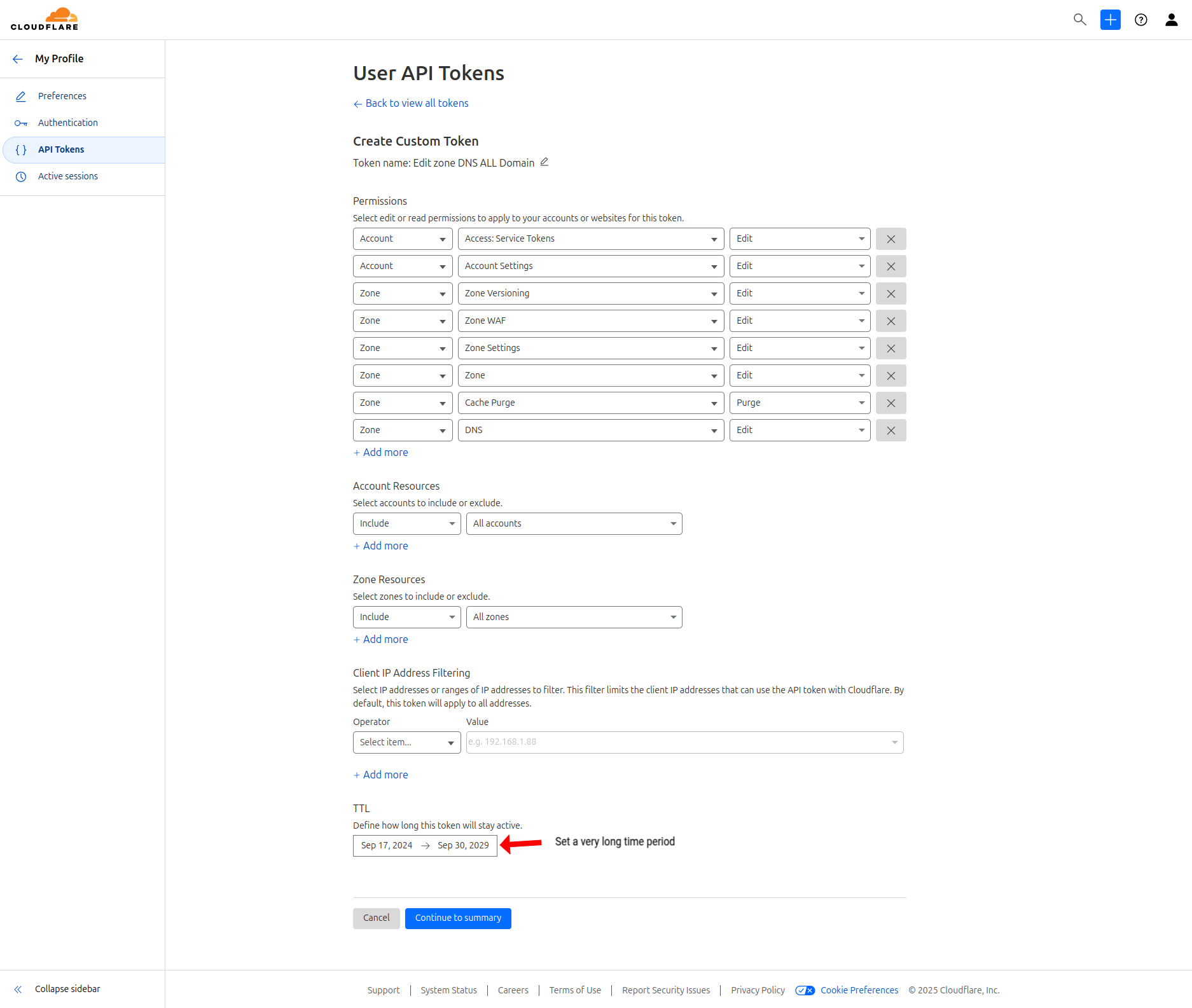 Setup Cloudflare API Token